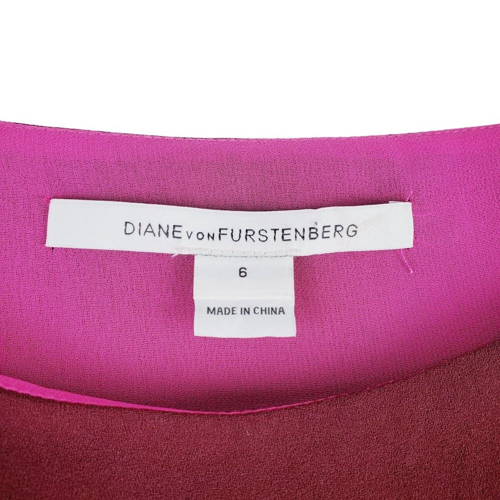 Diane Von Furstenberg Poppie *RARE* Chiffon Copper Beaded Sleeve Dress, 6 - Picture 3 of 8